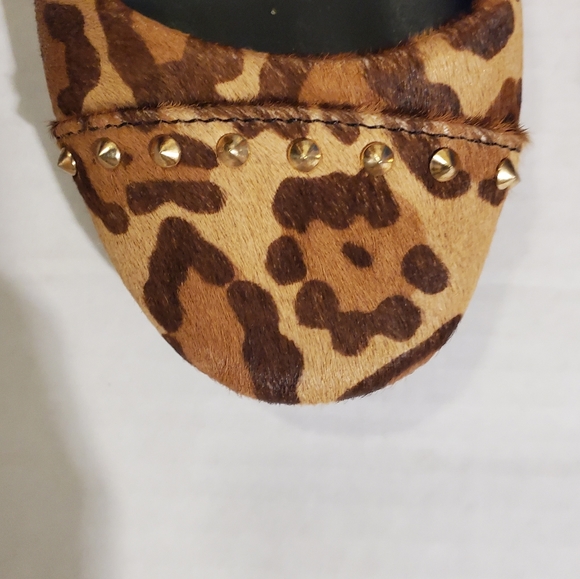 Steve Madden Tan K Studd Gold Studded Flats 8 - Picture 6 of 12